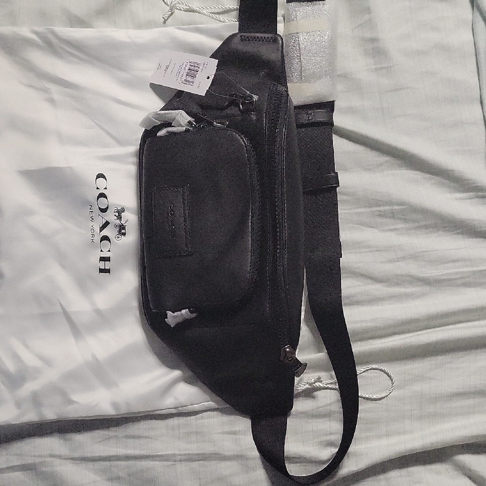 Coach Black Leather Crossbody Bag NWT